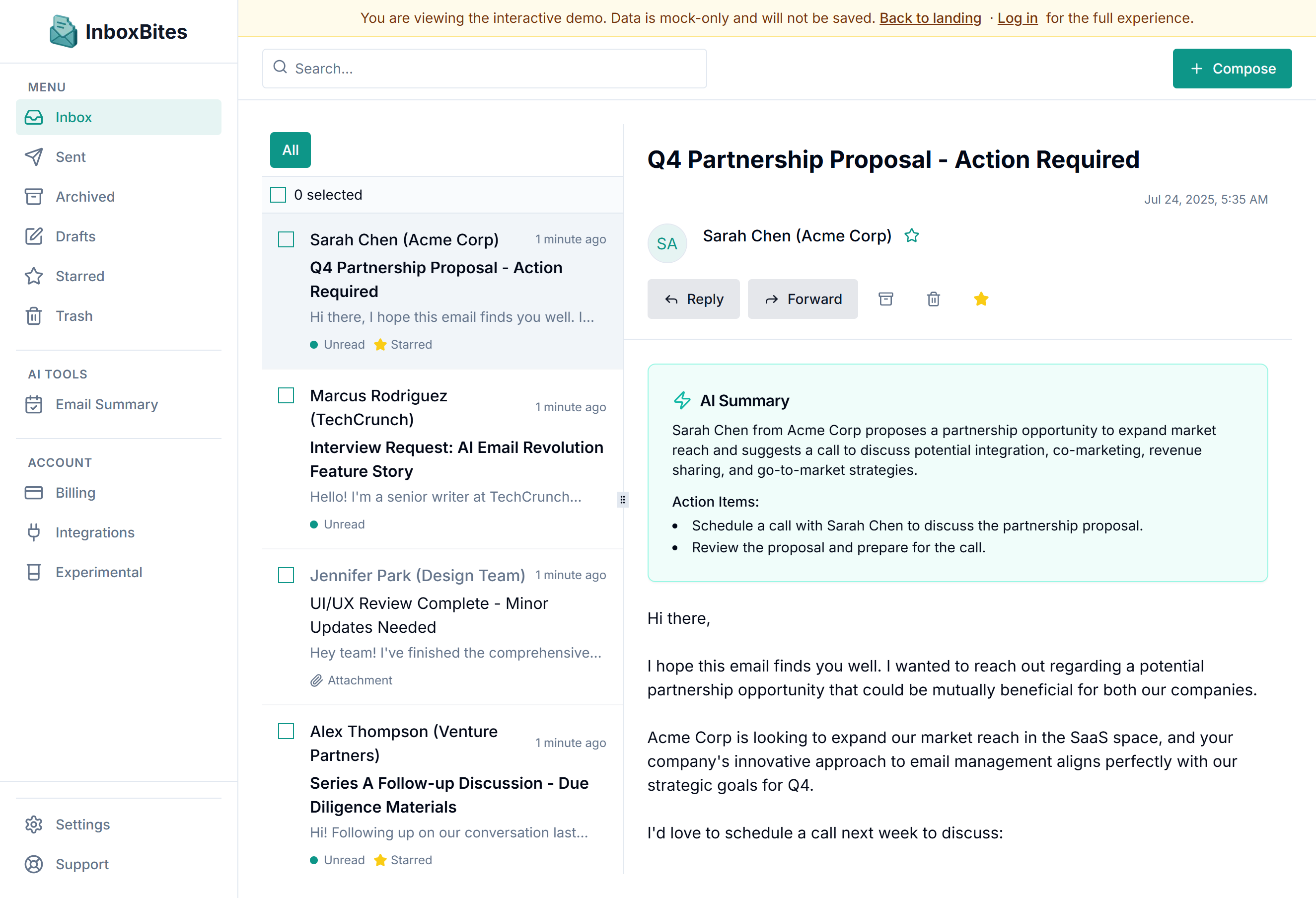 InboxBites Dashboard